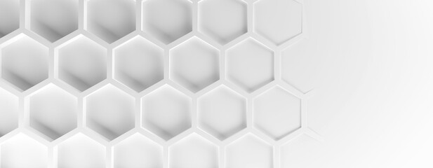 Abstract modern white honeycomb background, 3d rendering