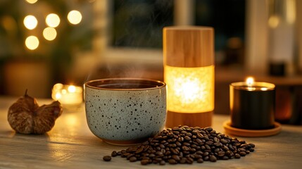 collection of dark roasted coffee beans in a ceramic bowl,