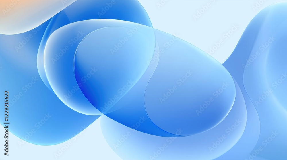 Aufkleber abstract blue shapes creating a smooth and flowing design