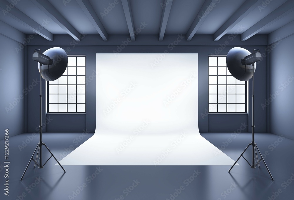 Poster 3d rendering of a studio background