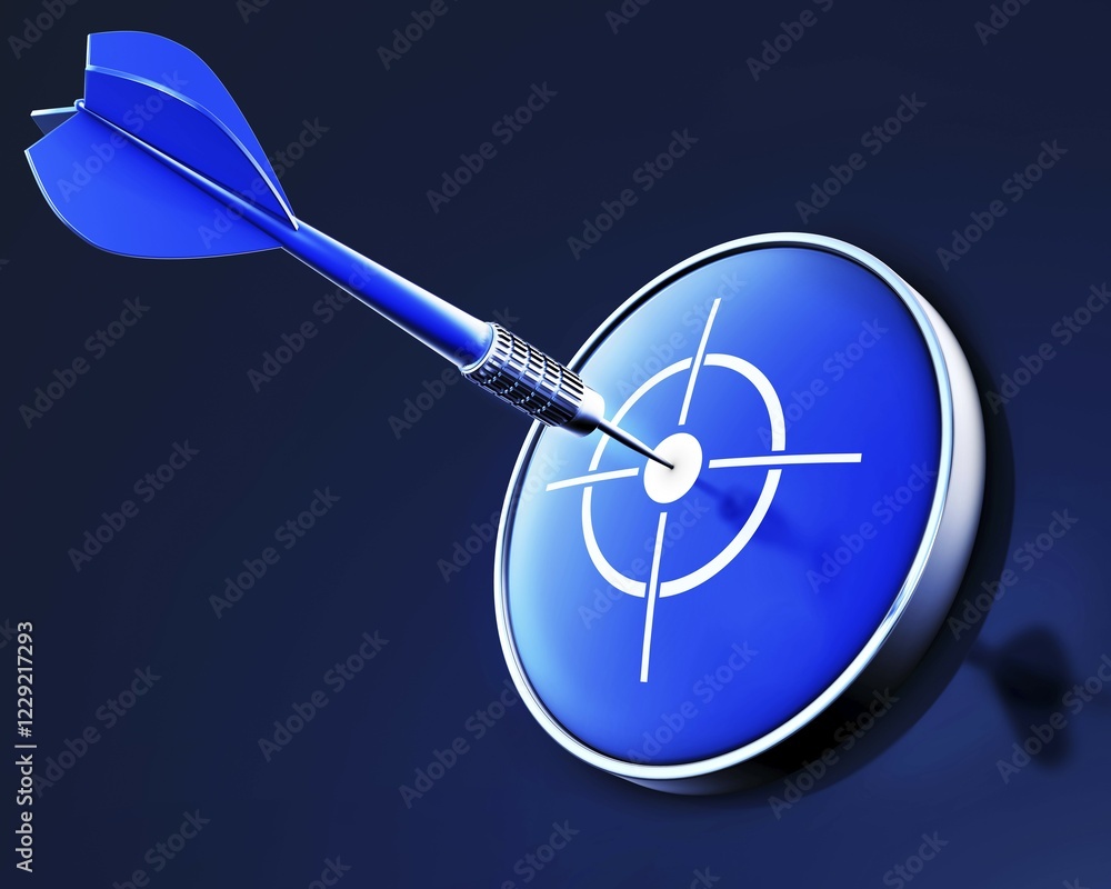 Poster high resolution 3d rendering of a blue dart