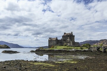 Fototapeta premium Eilean Donan Castle on Loch Duich, Dornie, Highlands, Scotland, United Kingdom, Europe