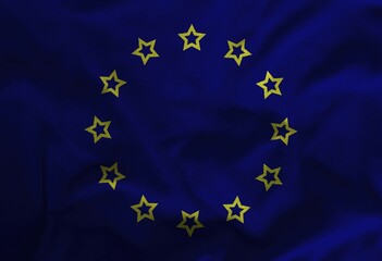 European union flag with texture on background