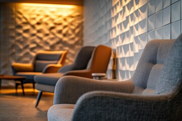 A simple room with chairs and a table inside