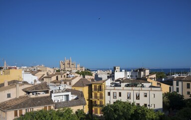 Obraz premium Views of Palma de Majorca with the Cathedral, Majorca, Balearic Islands, Spain, Europe