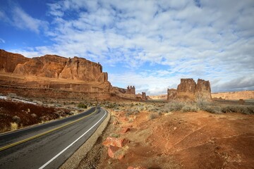 Arches Scenic Drive, Arches National Park, Utah, USA, North America