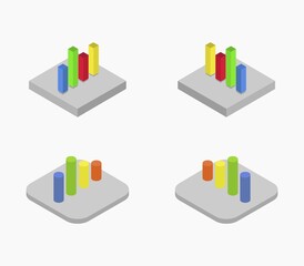 Bar chart icon illustrated in vector on white background