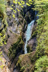 View from above, Partnach Gorge, Partnach, Garmisch-Partenkirchen, Bavaria, Germany, Europe