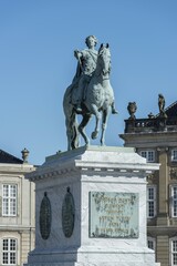 Statue of King Frederick V, 1723-1766, palace square, Copenhagen, Denmark, Europe