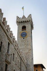 Clock Tower of Palazzo Pretorio, Old Town, Trento, Trentino, South Tyrol, Italy, Europe
