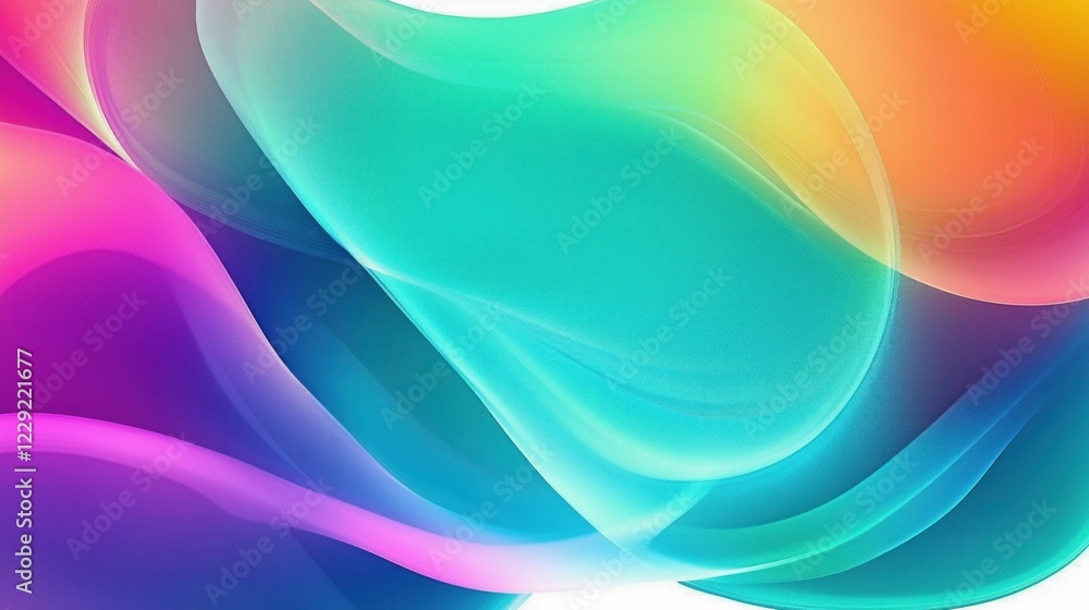 Poster colorful abstract background with flowing waves and gradient colors