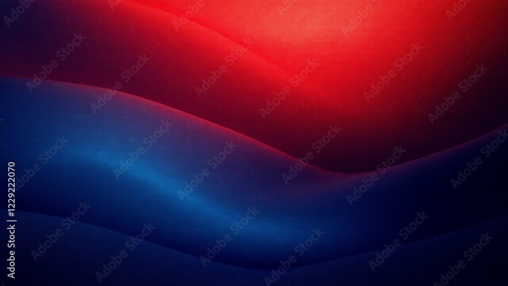Poster smooth red flowing waves on a soft silky abstract background