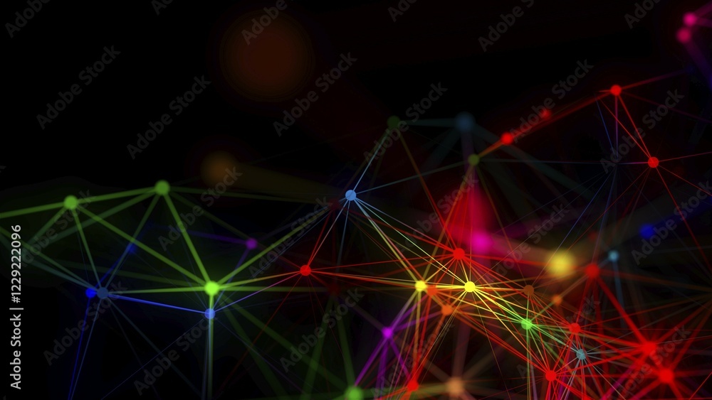 Poster abstract connection dots. technology background. network concept. 3d rendering