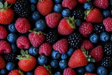Fototapeta premium A cluster of ripe berries in a shallow focus