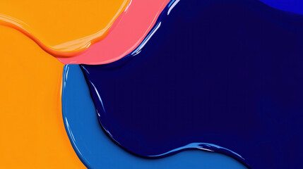 Colorful background showing wavy shapes of paint mixing together
