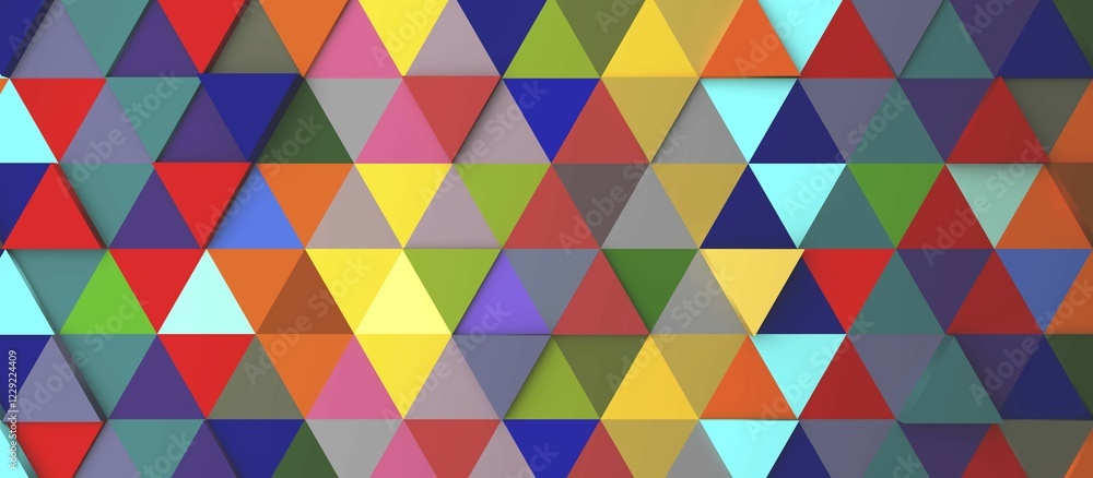 Poster abstract modern colorful triangle background, 3d rendering