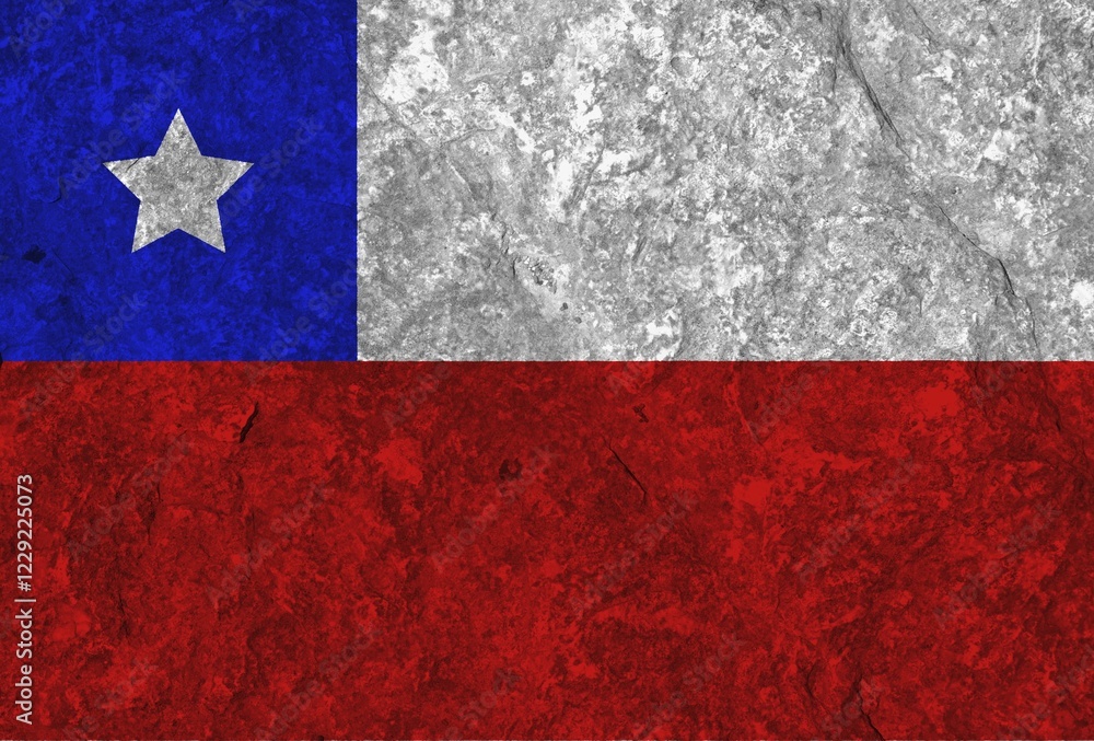 Poster chile flag with texture on a background