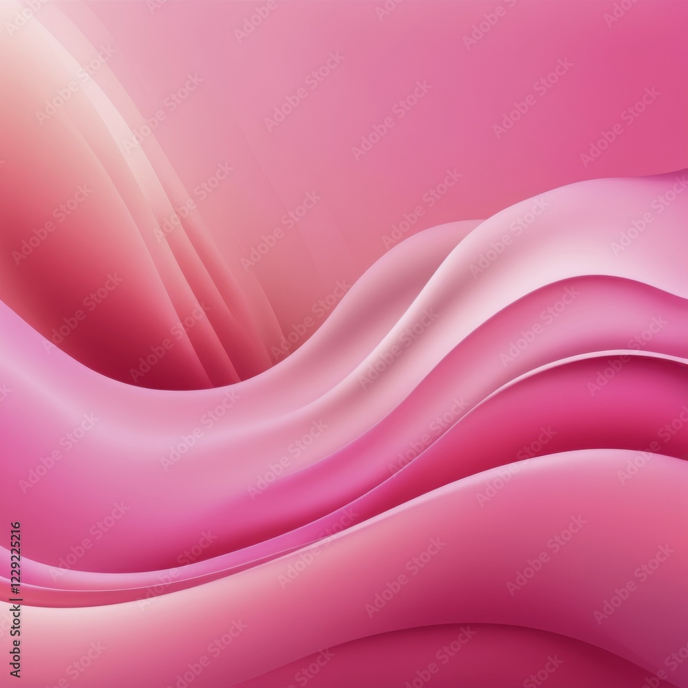 Poster an abstract pink image with flowing, wavy lines and smooth gradients, creating a soft and fluid appe