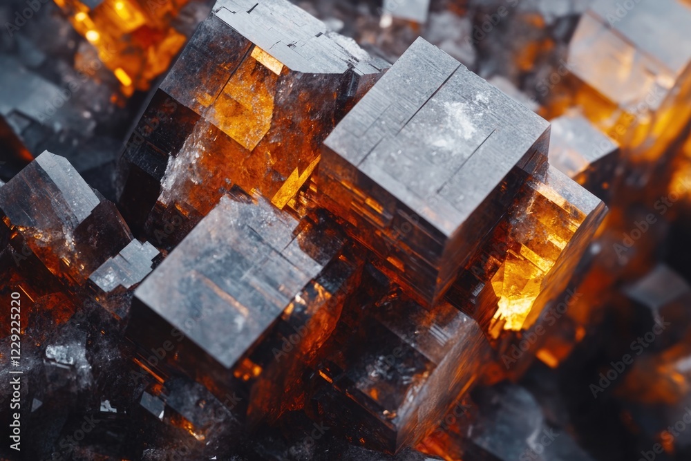 Poster close up shot of multiple ice cubes stacked together, ideal for use in illustrations about cold temp