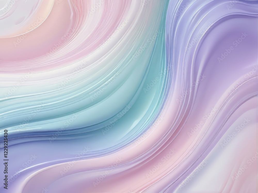 Poster abstract art with soft pastel colors in a flowing pattern, creating a serene mood, ai generated