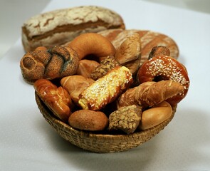 Basket with several kinds of bread, Austria, Europe