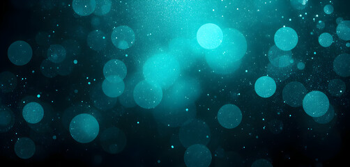 Black dark blue petrol teal jade green abstract background. Color gradient ombre blur. Rough grain grainy noise. Light bright neon glow glitter metall. Christmas. Wide banner. Panoramic