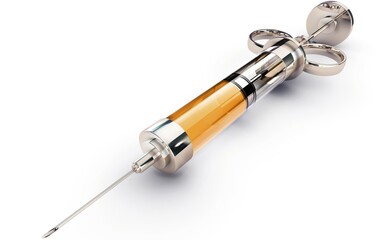 high resolution 3D rendering of a syringe