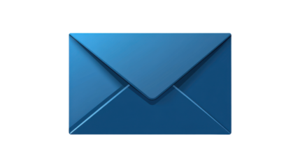 Blue envelope icon on transparent background. Transparent background