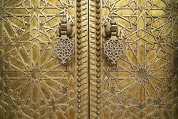 Gate at Royal Palace, Fez, Fès-Boulemane, Morocco, Africa