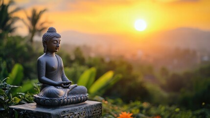 Fototapeta premium A person sits in lotus position on a surface