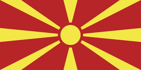 Flag of North Macedonia, Vector illustration