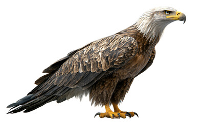 Fototapeta premium Large eagle is standing on transparent background