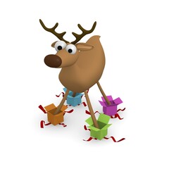 Reindeer with gifts