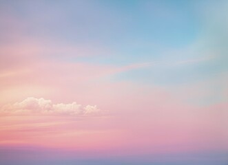 Fototapeta premium Minimal clouds with a pastel pink and blue gradient sky, AI generated