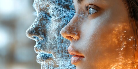 Photorealistic Hybrid Work and Digital Transformation Concept