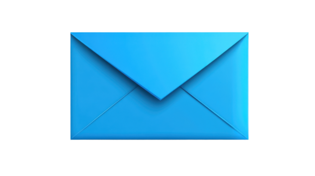 Bright blue envelope on transparent background. Transparent background - Powered by Adobe