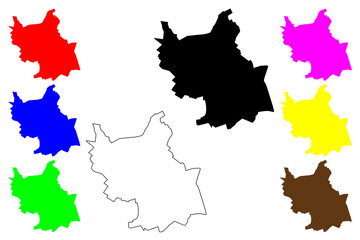 Sertaozinho city (Federative Republic of Brazil, Sao Paulo state) map vector illustration, scribble sketch Sertaozinho map