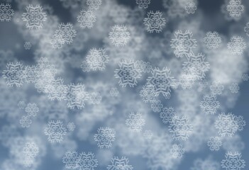 Digitally created image of Abstract blue snowflakes background