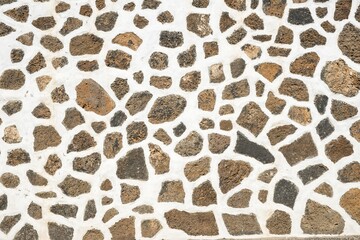 Natural stone wall with wide white joints, Haria, Lanzarote, Canary Islands, Spain, Europe