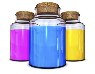 3D rendering of a cmyk concept