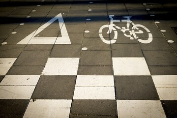 Traffic symbol, Barceloneta, Barcelona, Catalonia, Spain, Europe