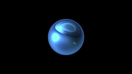 One shiny sphere in dark space, modern computer generated background, 3D rendering backdrop