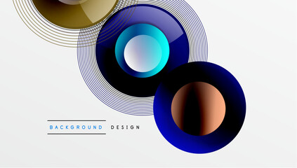 Abstract composition of overlapping circles with smooth gradients and transparency effects. Clean and modern design emphasizing depth, symmetry, and a minimal aesthetic
