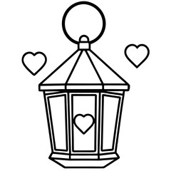 Minimalist Heart Lantern Line Art