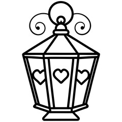 Minimalist Heart Lantern Line Art