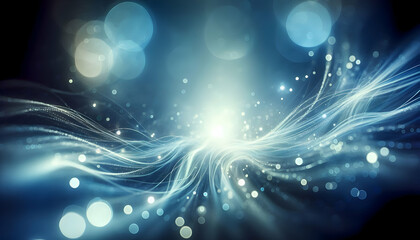 Background Technology A dreamy, ethereal abstract background featuring flowing blue light streaks from the center, with bo3