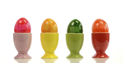 Colorful Easter eggs on white