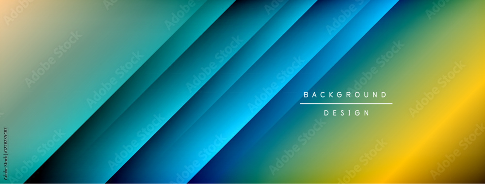 Poster Dynamic shadow lines with gradient colors geometric background
