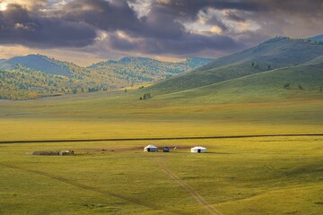 Fall time in Mongolian Selenge province