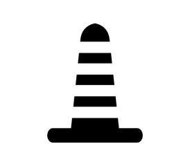 Traffic cone icon illustrated in vector on white background